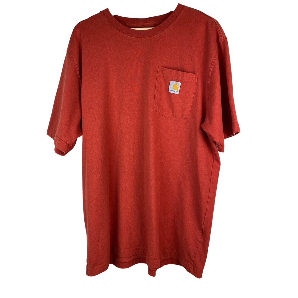 Carhartt Men's L Tall Loose Fit Tomato Red Short Sleeve‎ T-Shirt *
